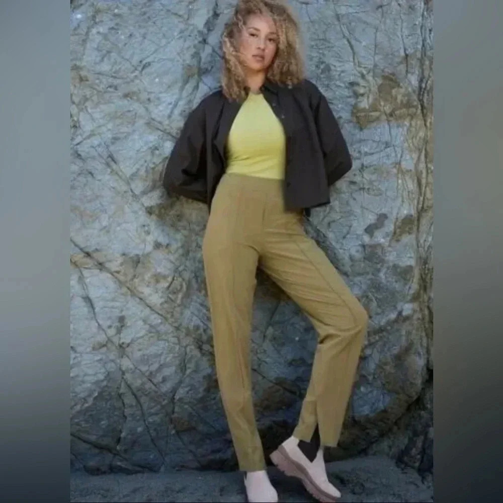 ATHLETA Women's Vienna Slim Pants Size 0 Fall 2022 Mustard Khaki
